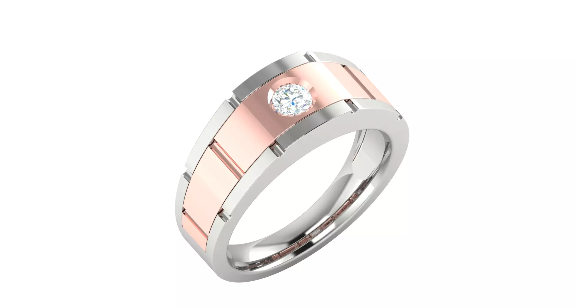 Solitaire Engagement Wedding Ring 3D print model_0