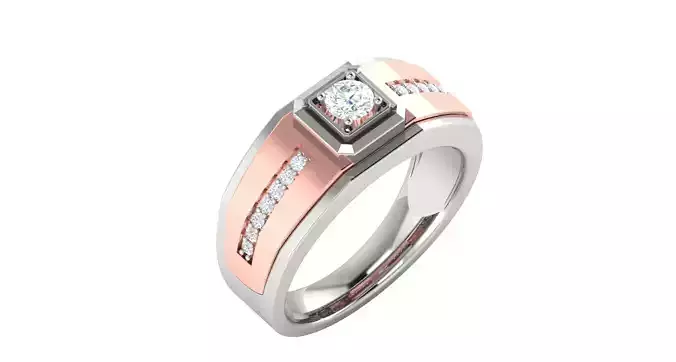 Solitaire Engagement Wedding Ring 3D print model