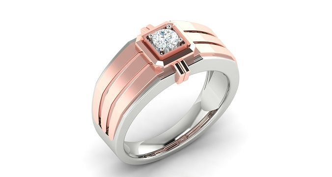 Solitaire Engagement Wedding Ring 3D print model