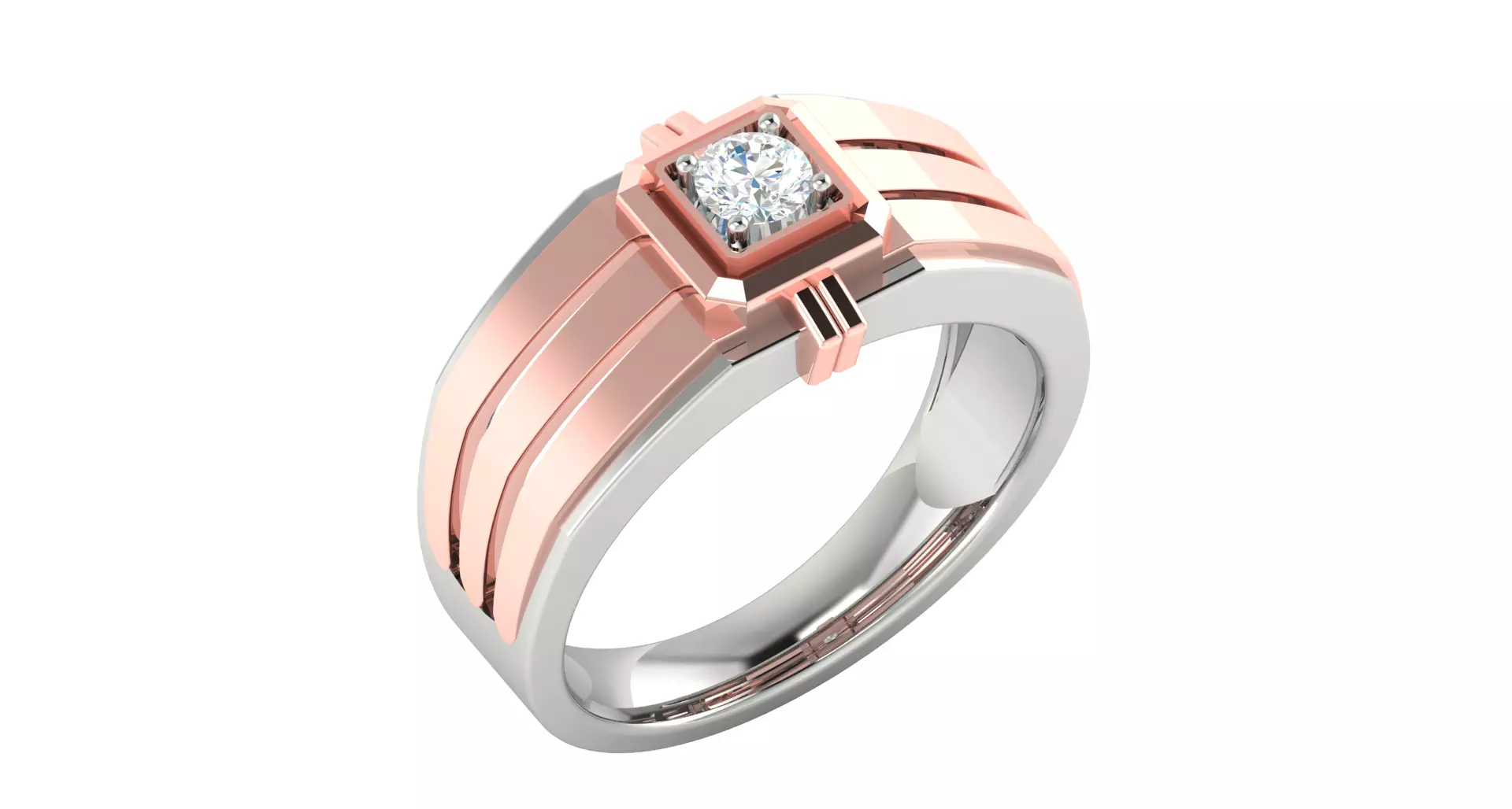 Solitaire Engagement Wedding Ring 3D print model_0