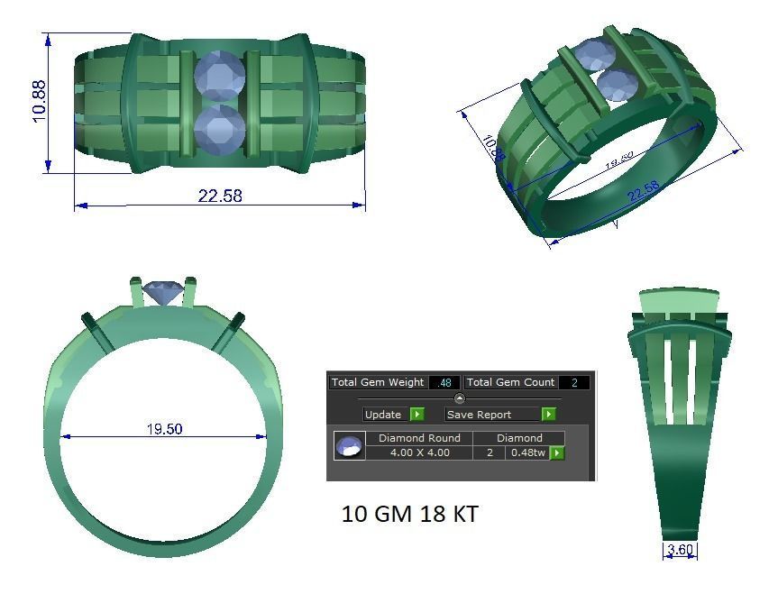 Solitaire Engagement Wedding Ring 3D print model_1