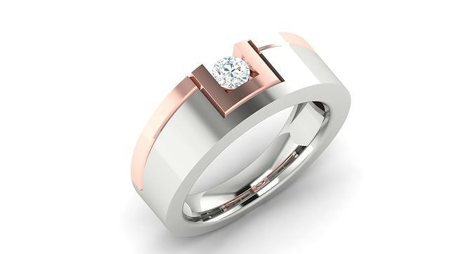 Solitaire Engagement Wedding Ring 3D print model