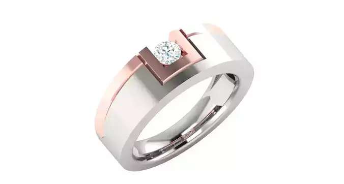 Solitaire Engagement Wedding Ring 3D print model