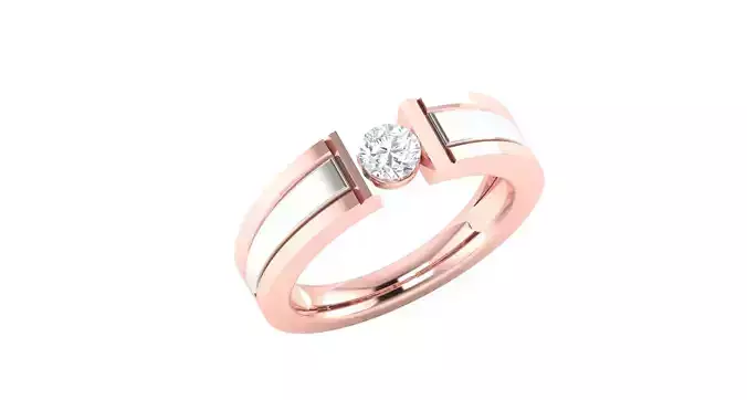 Solitaire Engagement Wedding Ring 3D print model
