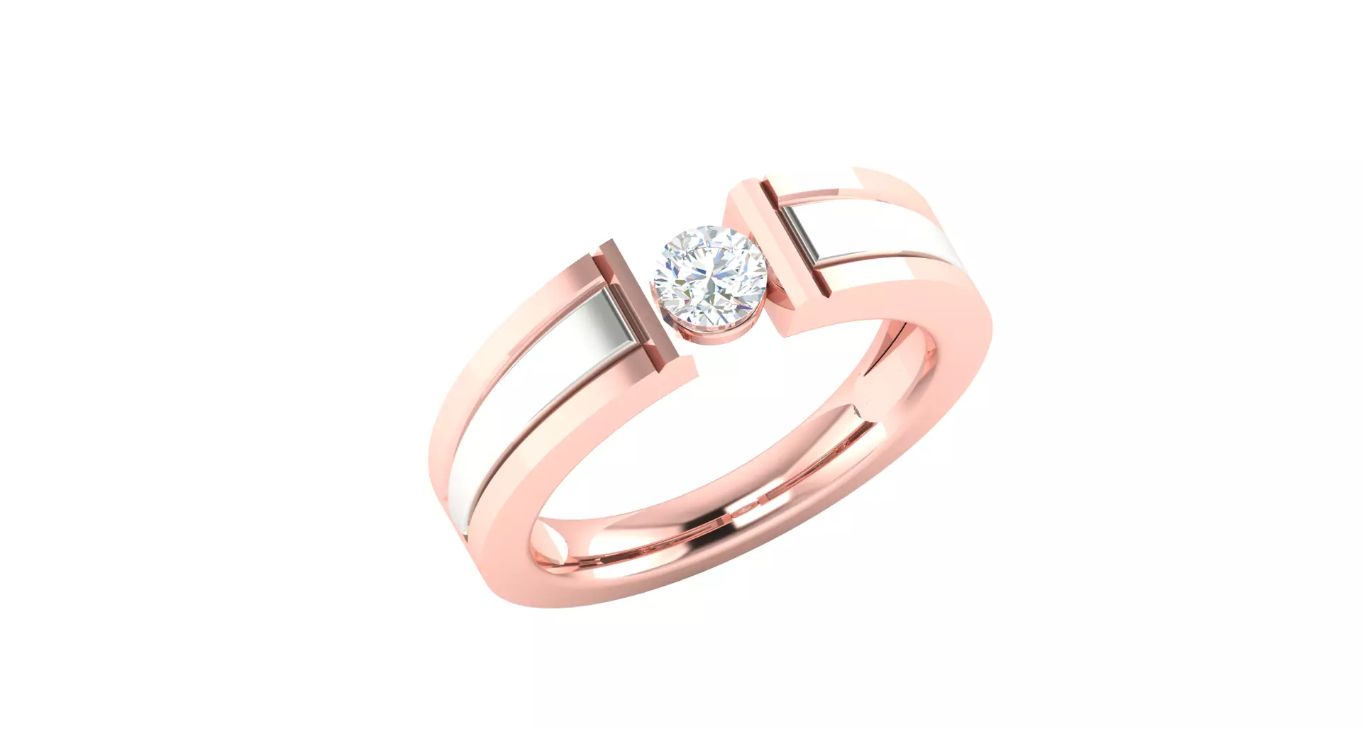 Solitaire Engagement Wedding Ring 3D print model_0