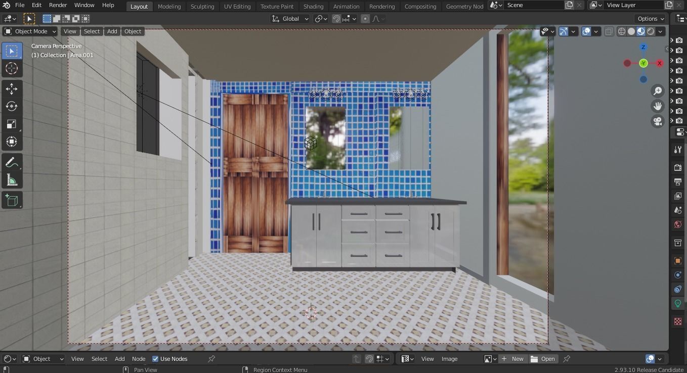 Blender 3d Bathroom Modeling Rendering In Eevee and Cycles 3D model_8