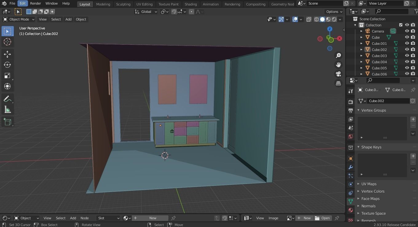 Blender 3d Bathroom Modeling Rendering In Eevee and Cycles 3D model_5