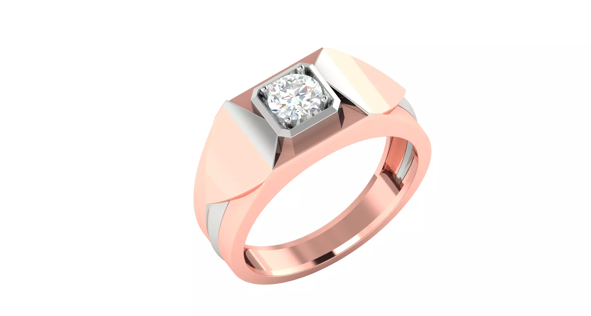Solitaire Engagement Wedding Ring 3D print model_0