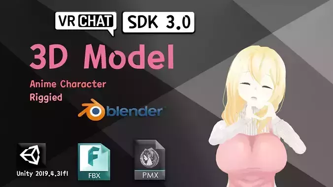 VRM VRC anime 3d Char - sunohara ayaka 3D model