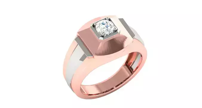 Solitaire Engagement Wedding Ring 3D print model