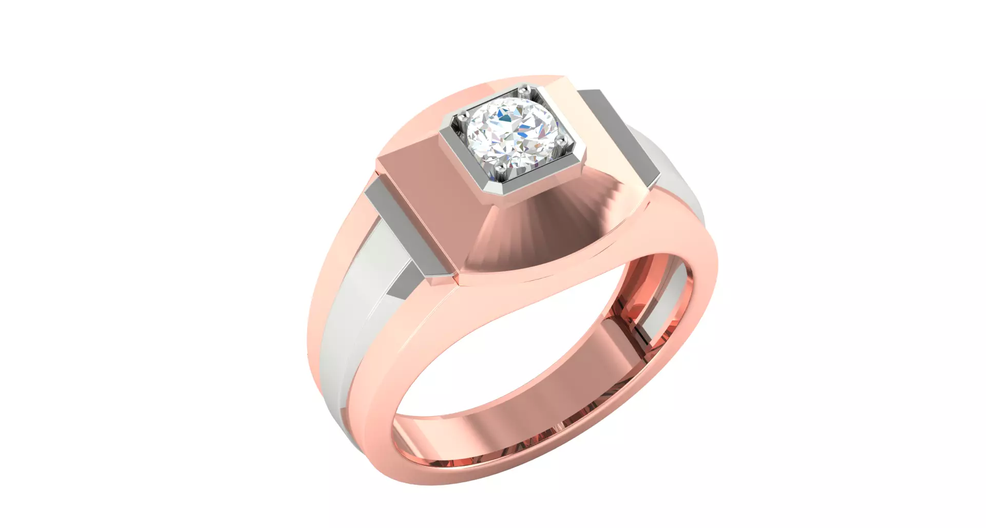 Solitaire Engagement Wedding Ring 3D print model_0