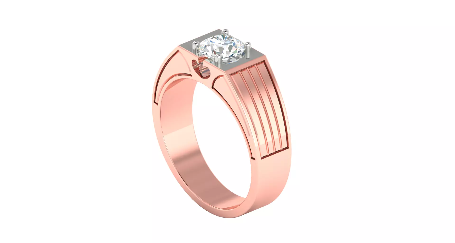 Solitaire Engagement Wedding Ring 3D print model_0
