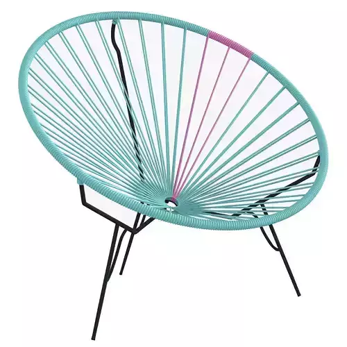 Acapulco blue round chair autentic 3D model
