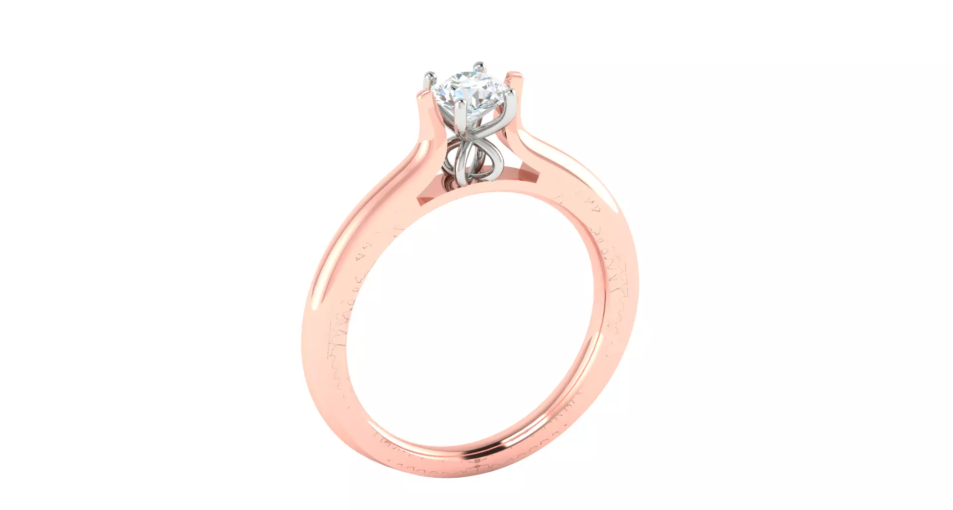 Solitaire Engagement Wedding Ring 3D print model
