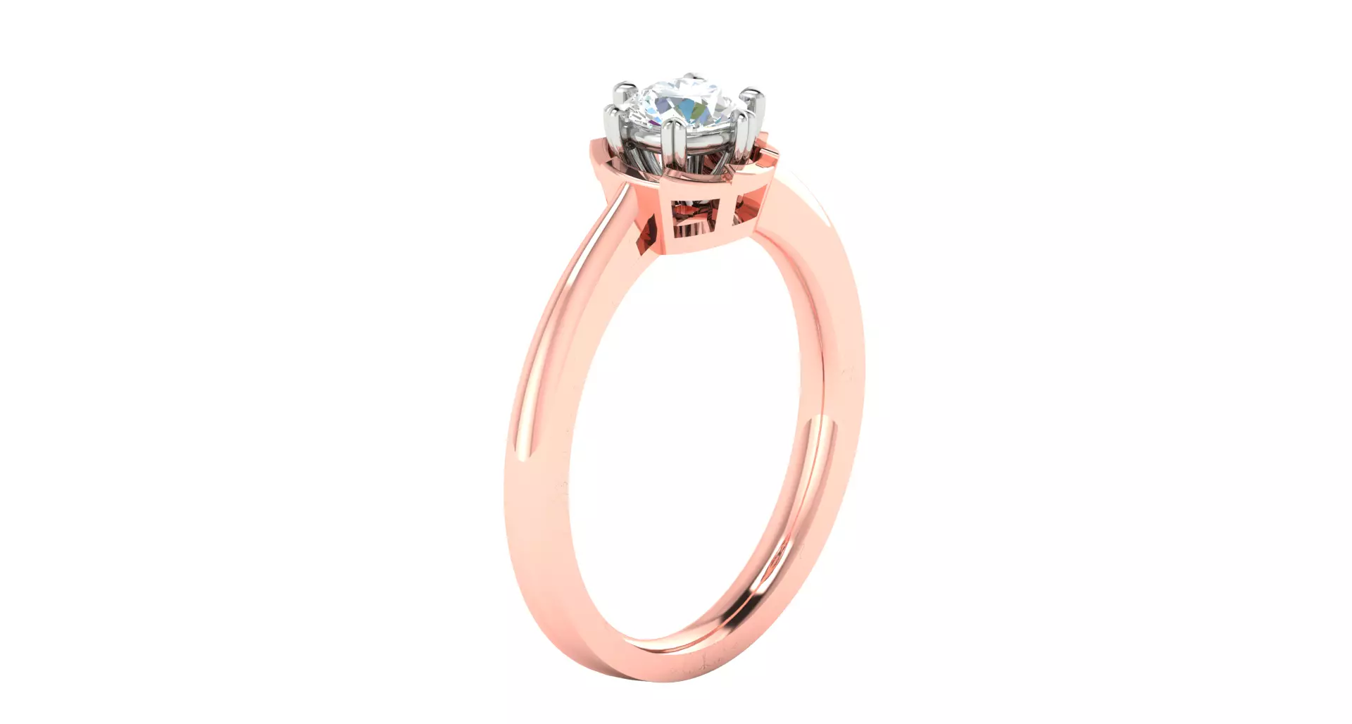Solitaire Engagement Wedding Ring 3D print model