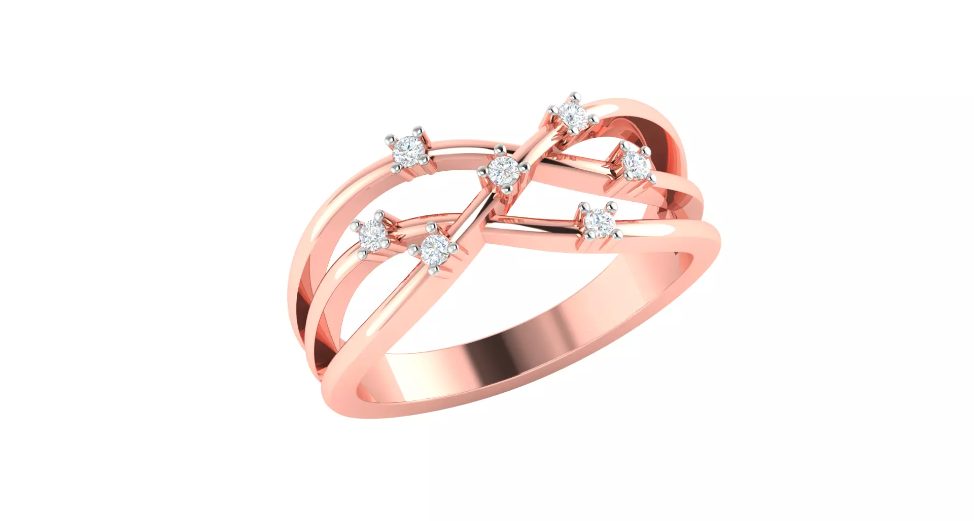 Solitaire Engagement Wedding Flower Ring 3D print model_0