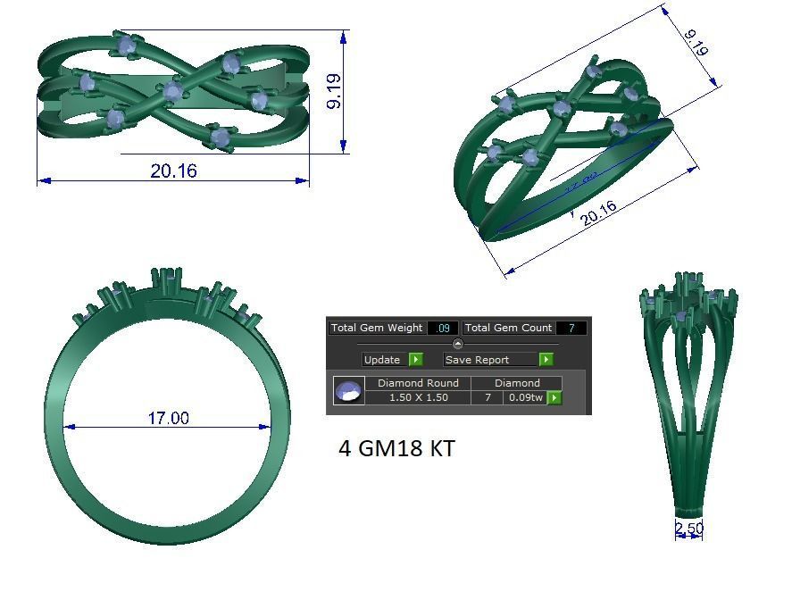 Solitaire Engagement Wedding Flower Ring 3D print model_1