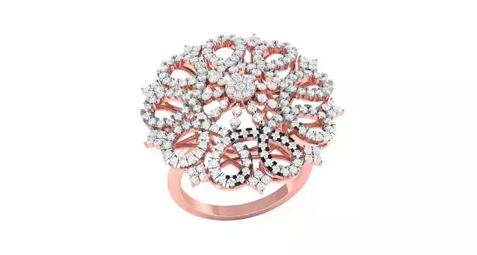 Solitaire Engagement Wedding Flower Ring 3D print model