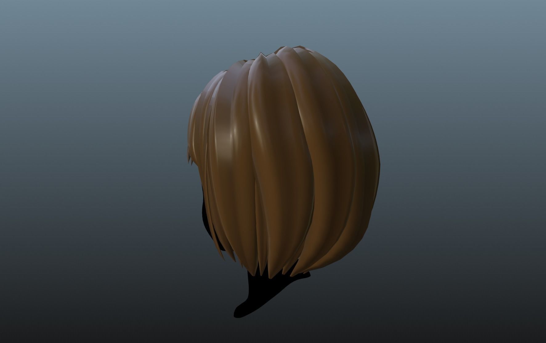 lowpoly hair for girl - woman v1 Low-poly 3D model_5