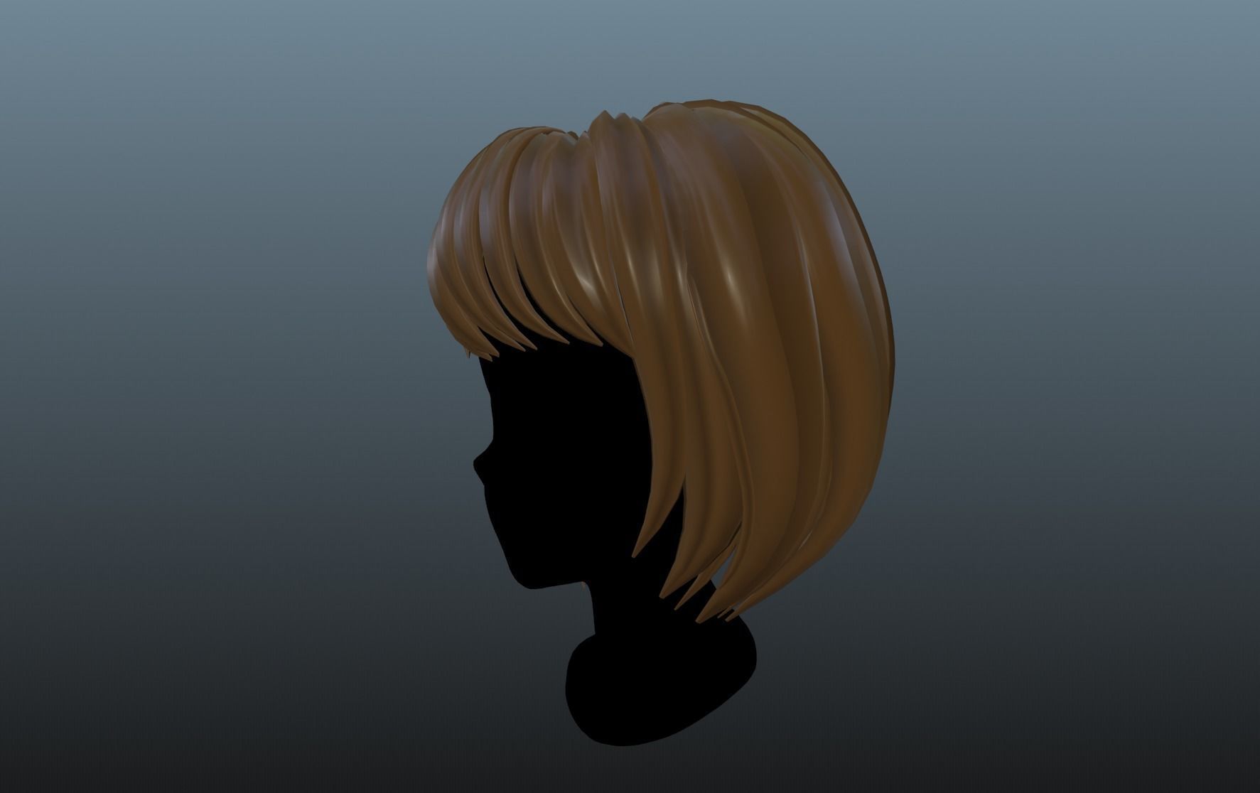 lowpoly hair for girl - woman v1 Low-poly 3D model_3