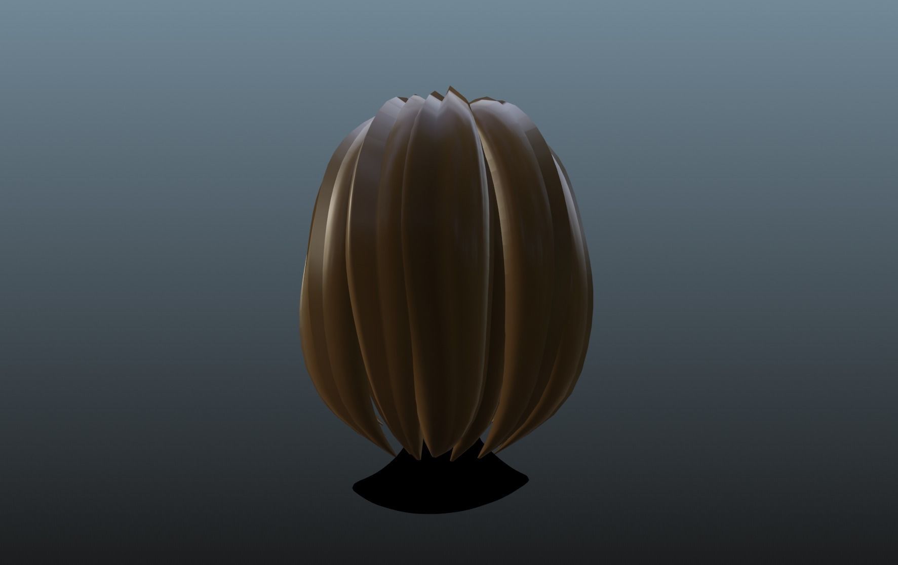lowpoly hair for girl - woman v1 Low-poly 3D model_6