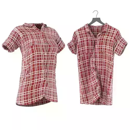 Womens Red Plaid Shirt
