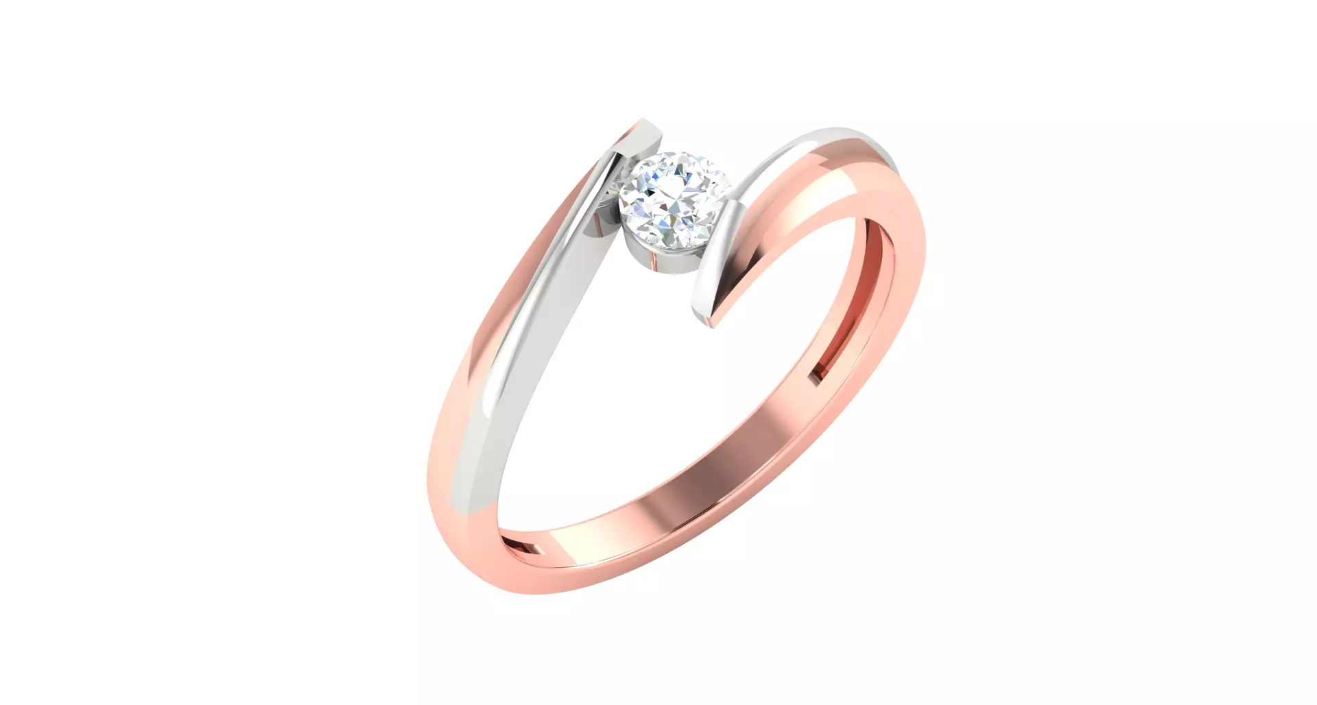 Solitaire Engagement Wedding Ring 3D print model_0