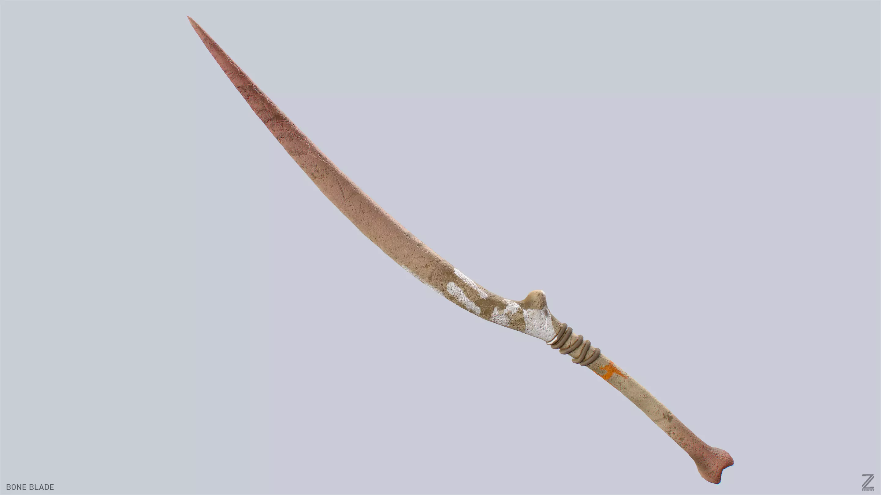 Bone blade Low-poly 3D model_0