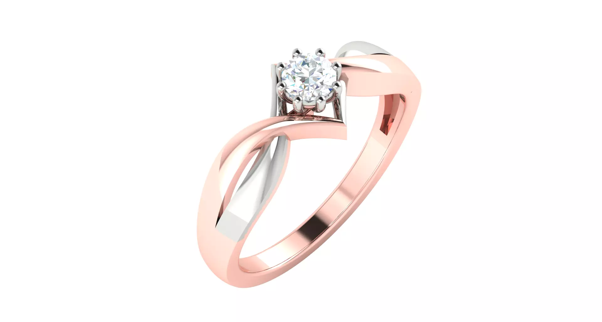 Solitaire Engagement Wedding Ring 3D print model_0