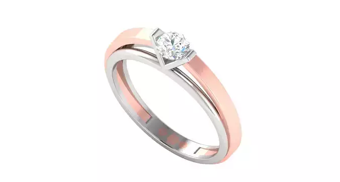 Solitaire Engagement Wedding Ring 3D print model