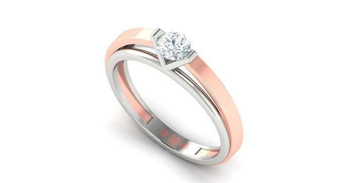 Solitaire Engagement Wedding Ring 3D print model