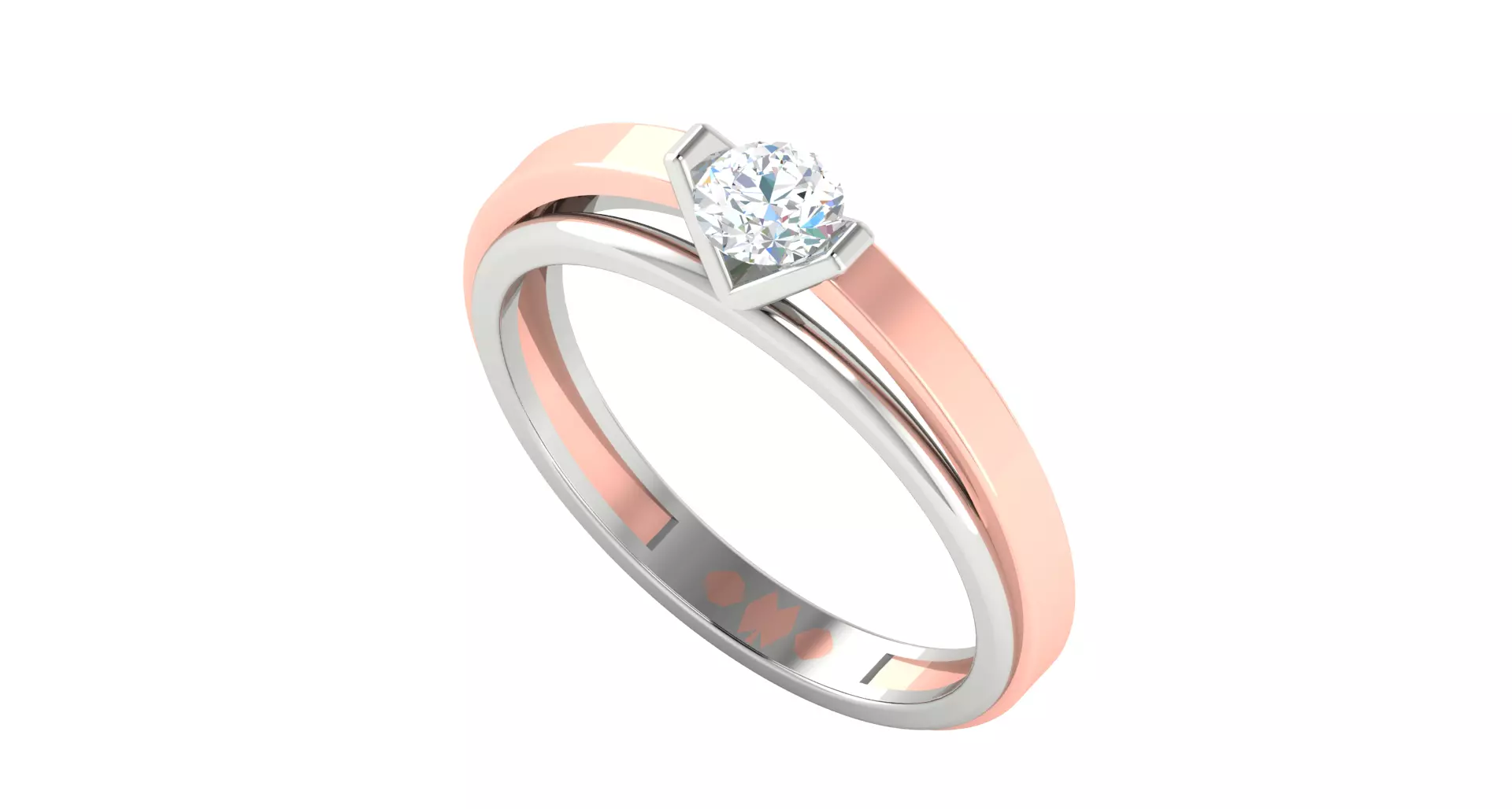 Solitaire Engagement Wedding Ring 3D print model_0