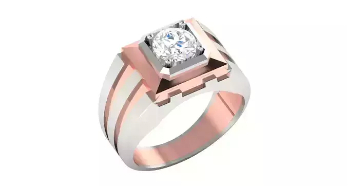 Solitaire Engagement Wedding Ring 3D print model