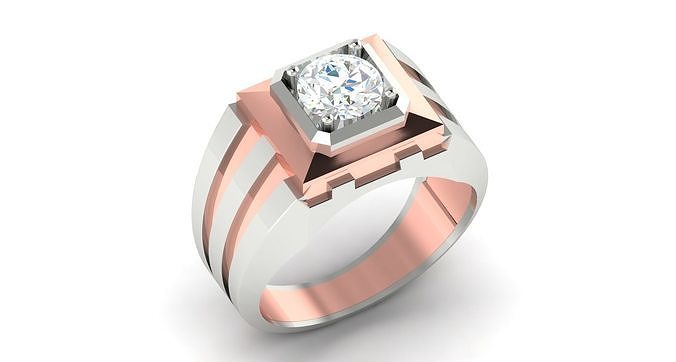 Solitaire Engagement Wedding Ring 3D print model