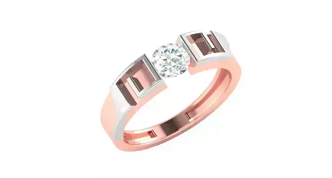 Solitaire Engagement Wedding Ring 3D print model