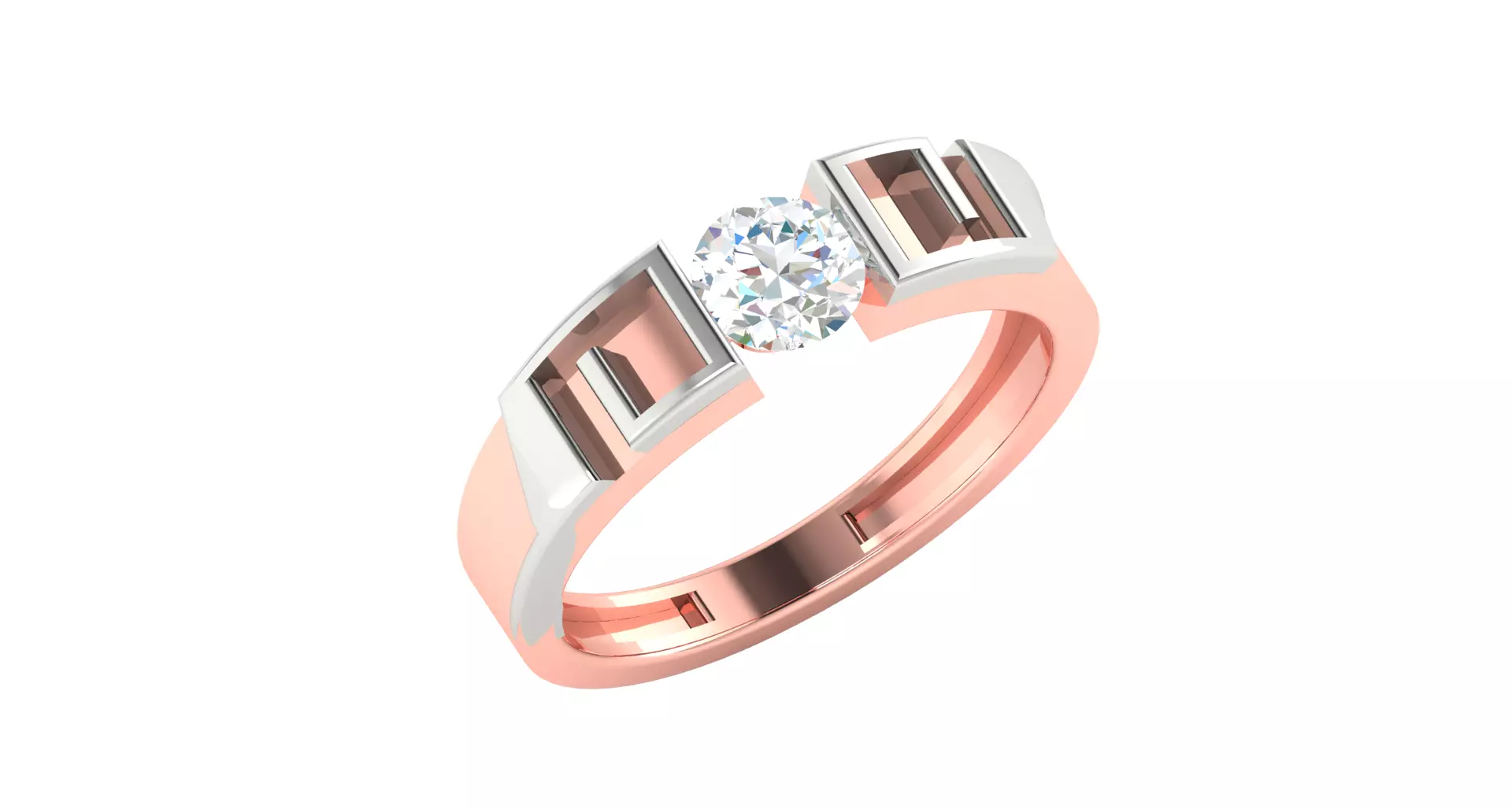 Solitaire Engagement Wedding Ring 3D print model_0