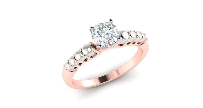 Solitaire Engagement Wedding Ring 3D print model