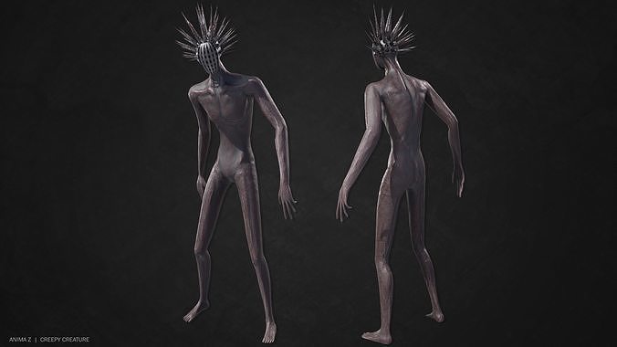 Creepy creature Low-poly 3D model