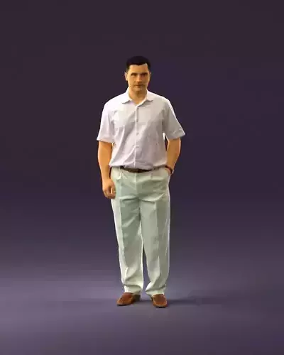 000964 man in white hand in the pocket