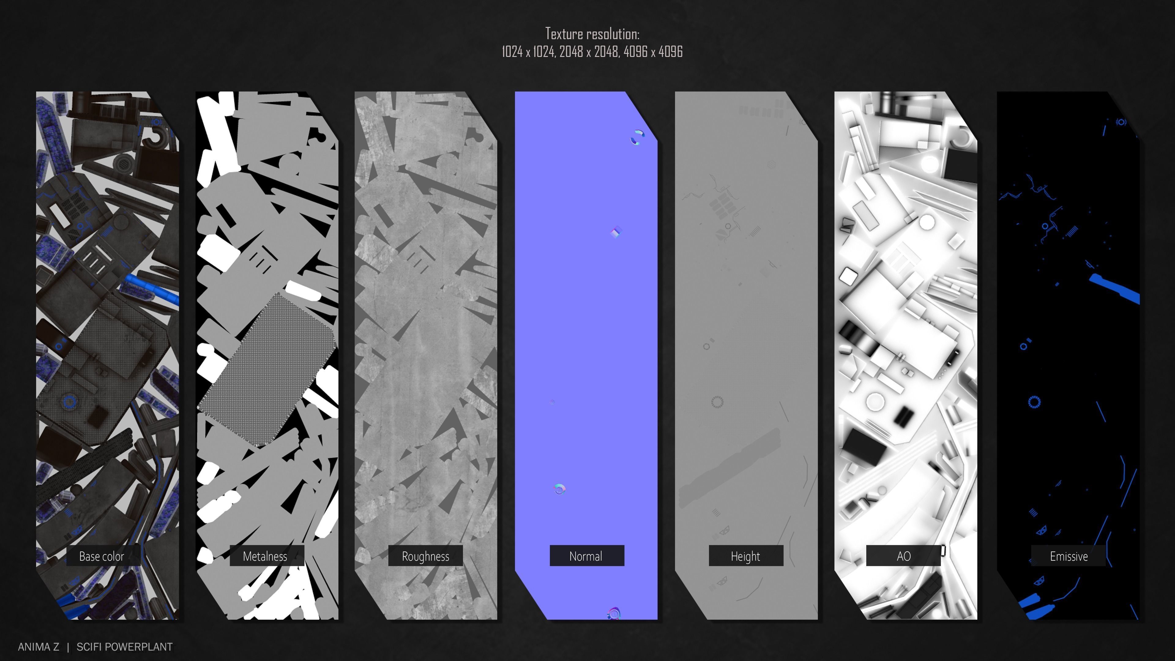 Scifi powerplant Low-poly 3D model_3