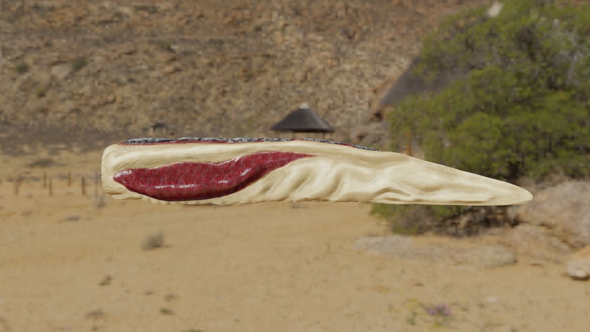 Worm Monster  Low-poly 3D model_14