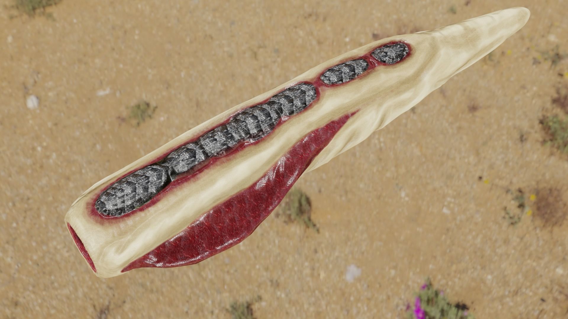 Worm Monster  Low-poly 3D model_16