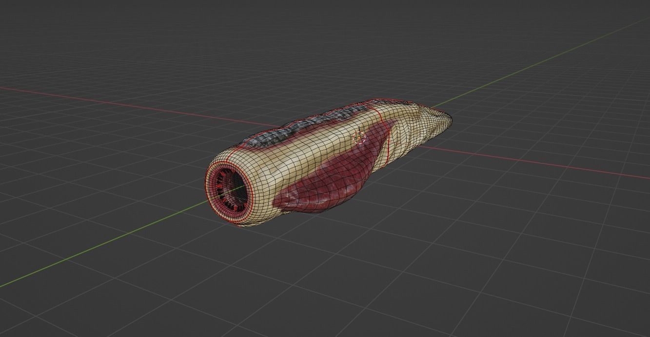 Worm Monster  Low-poly 3D model_10