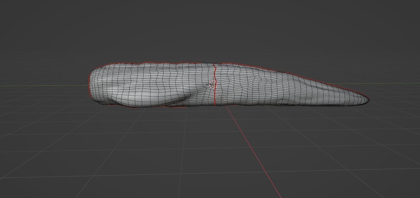 Worm Monster  Low-poly 3D model_11