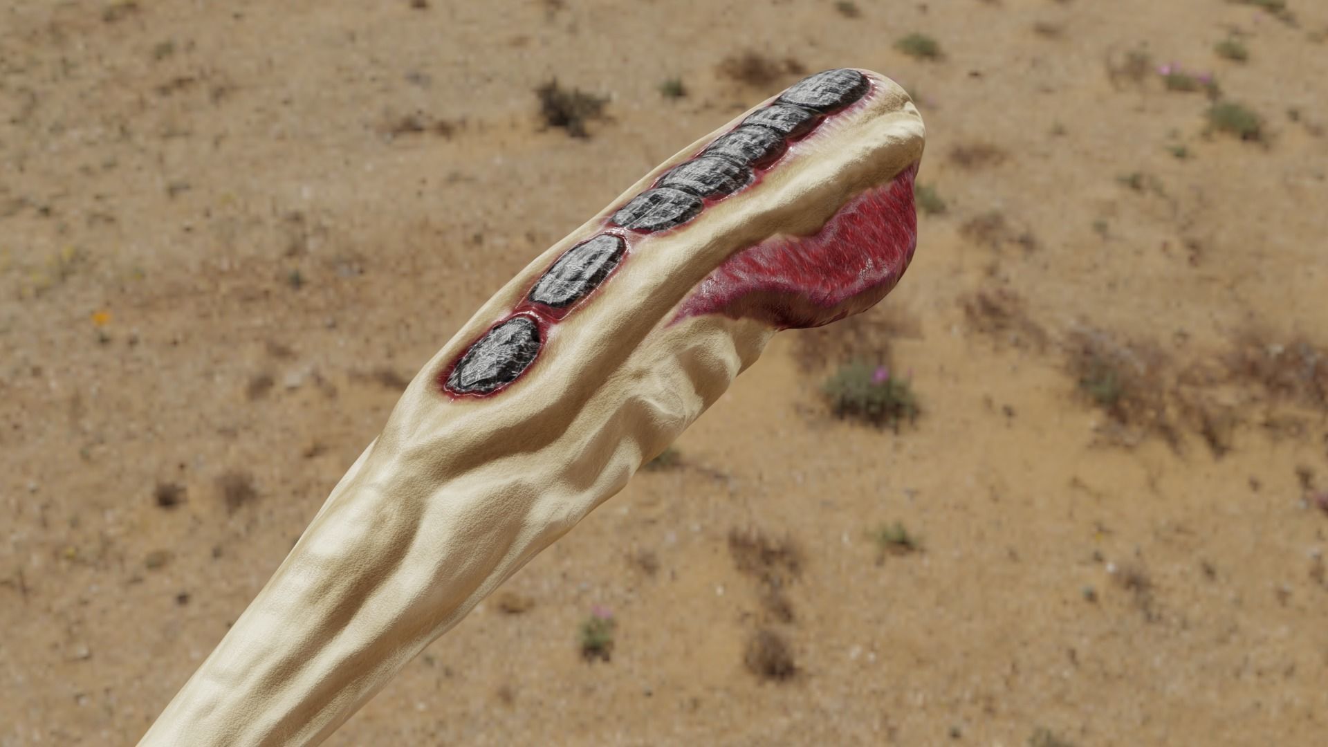 Worm Monster  Low-poly 3D model_17