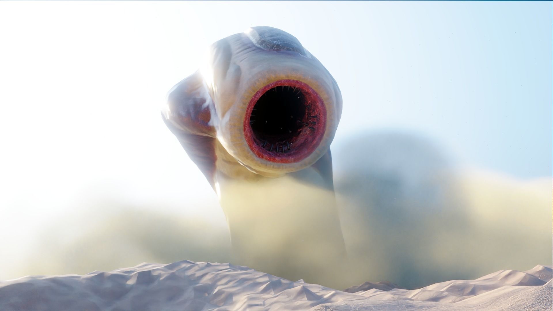 Worm Monster  Low-poly 3D model_1