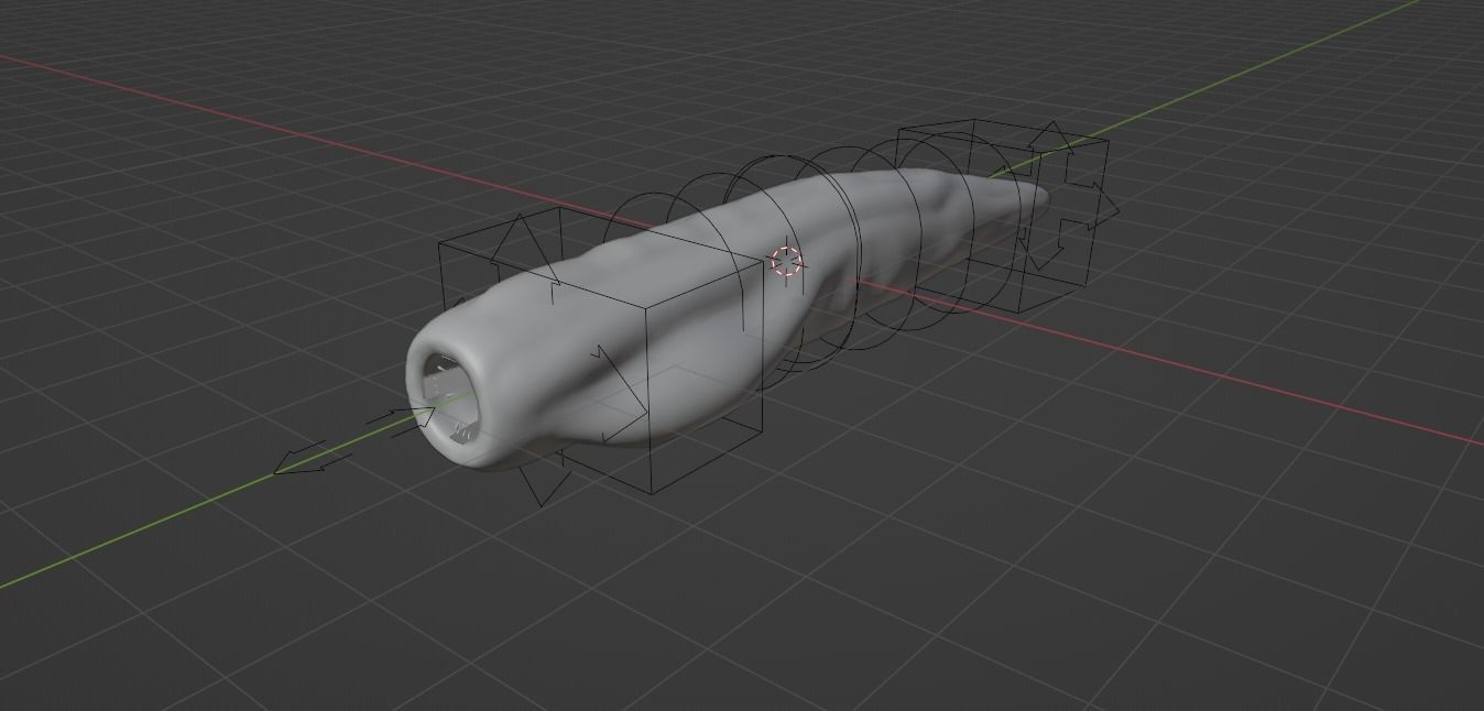 Worm Monster  Low-poly 3D model_4