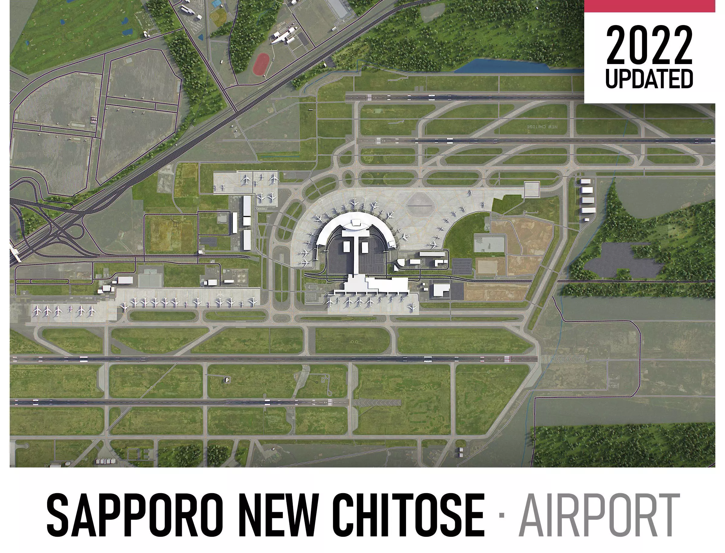 Sapporo New Chitose Airport Low-poly 3D model