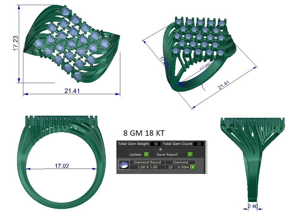 Solitaire Engagement Wedding Ring 3D print model_1