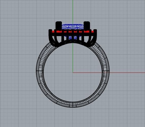 Octagon side AD ring 3D print model 3D print model_3